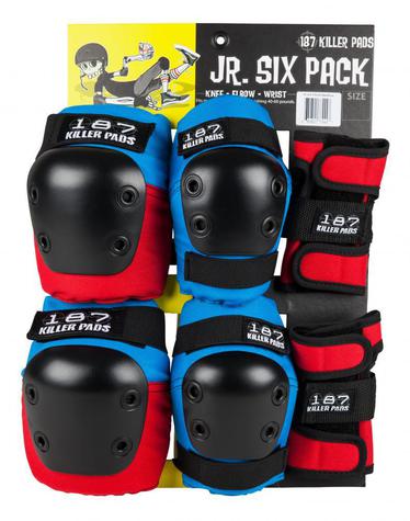 187 Pad Set Jr. Six Pack Red Blue